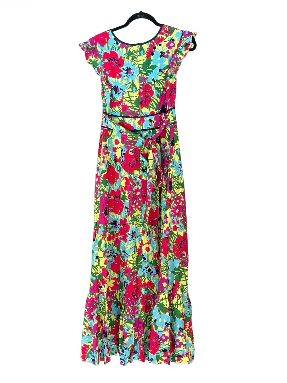 ModCloth Eyes on You Floral Maxi Dress Multicolor Flutter Sleeve NWT M - Picture 3 of 3